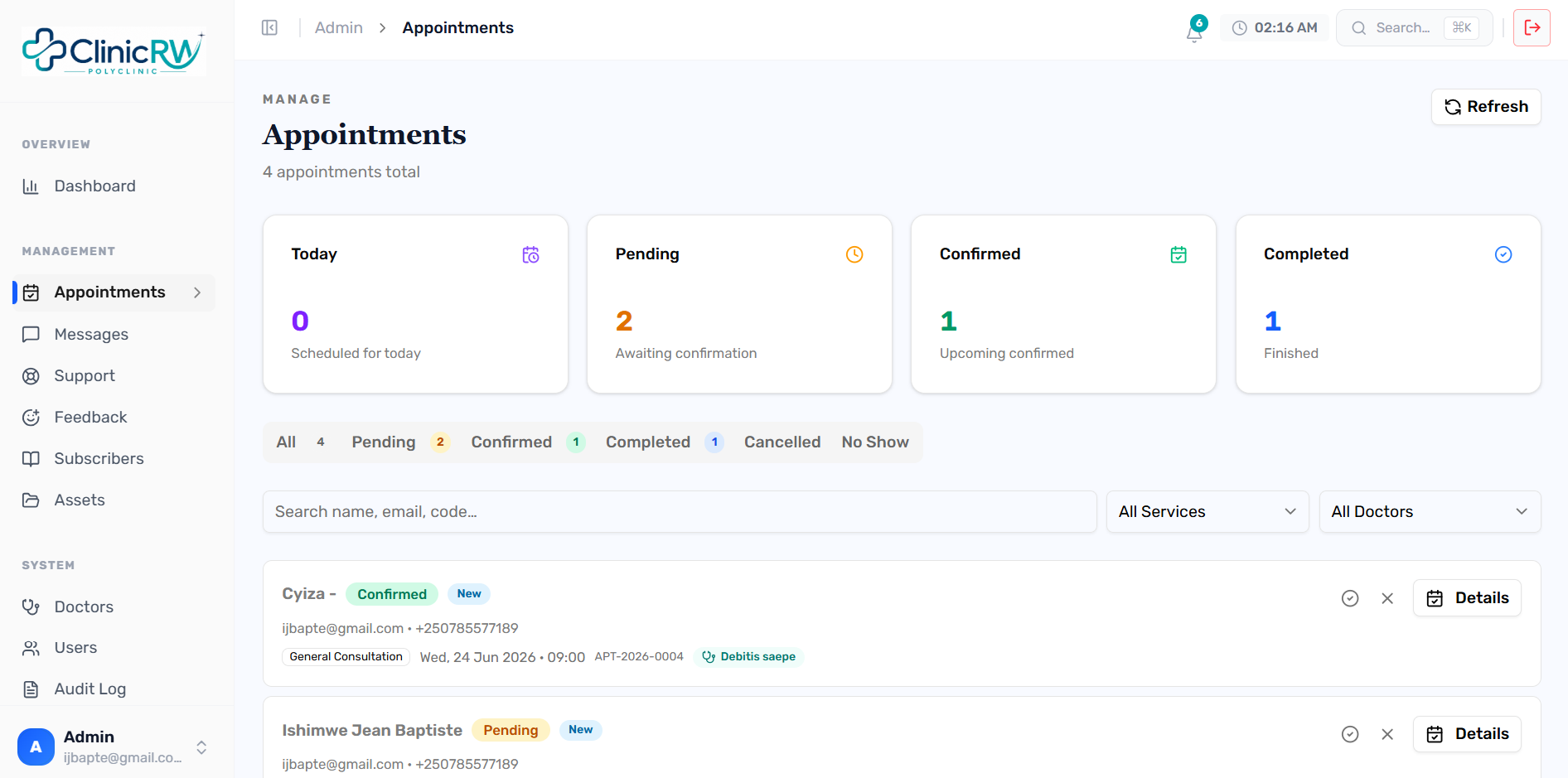 Run the whole clinic from one dashboard preview